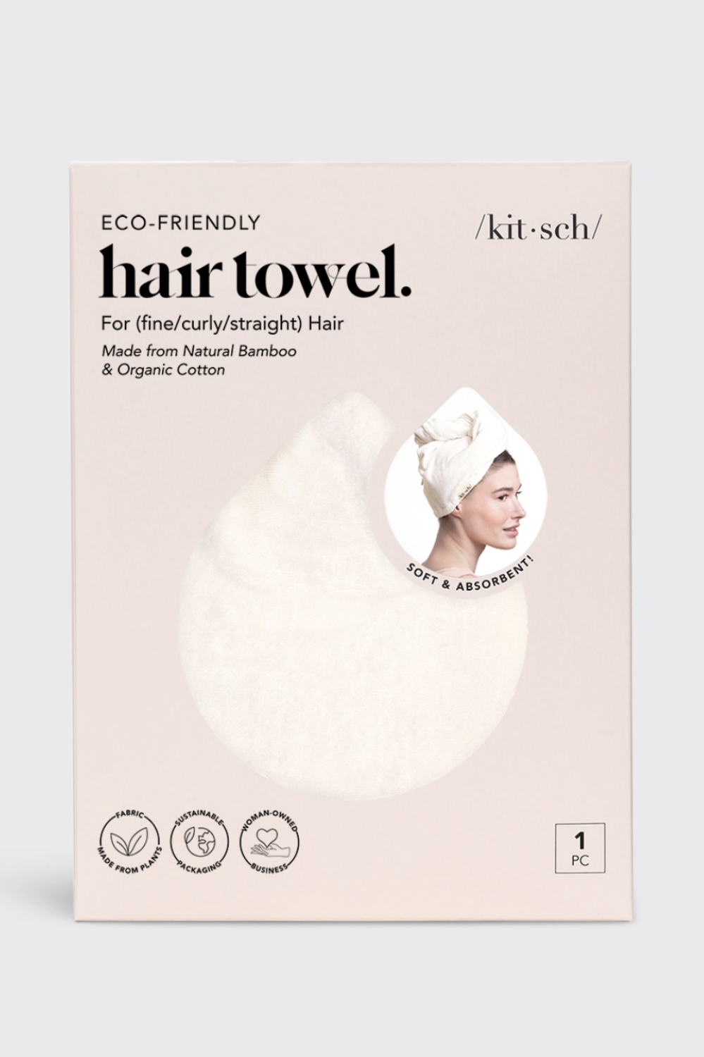 KITSCH QUICK DRY HAIR TOWEL IVORY