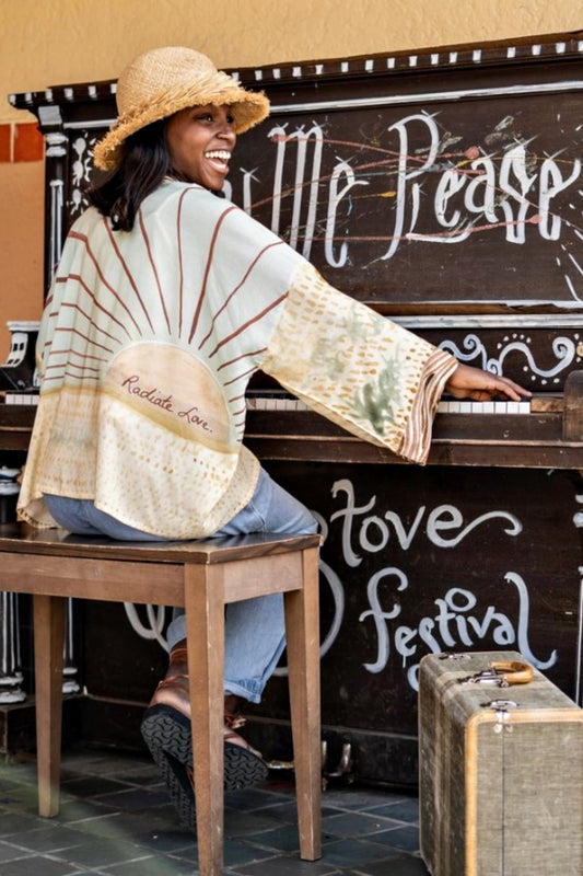 MARKET OF STARS RADIATE CROPPED BAMBOO KIMONO