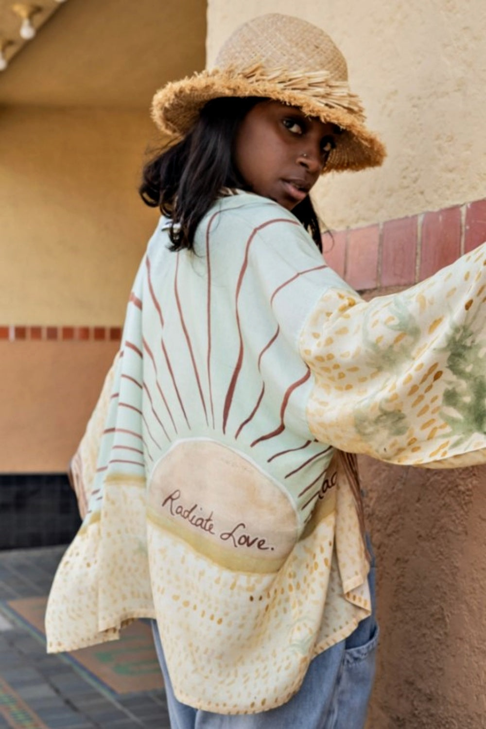 MARKET OF STARS RADIATE CROPPED BAMBOO KIMONO