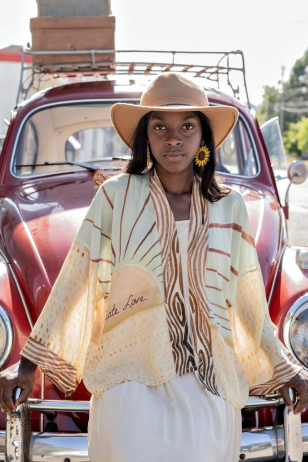 MARKET OF STARS RADIATE CROPPED BAMBOO KIMONO