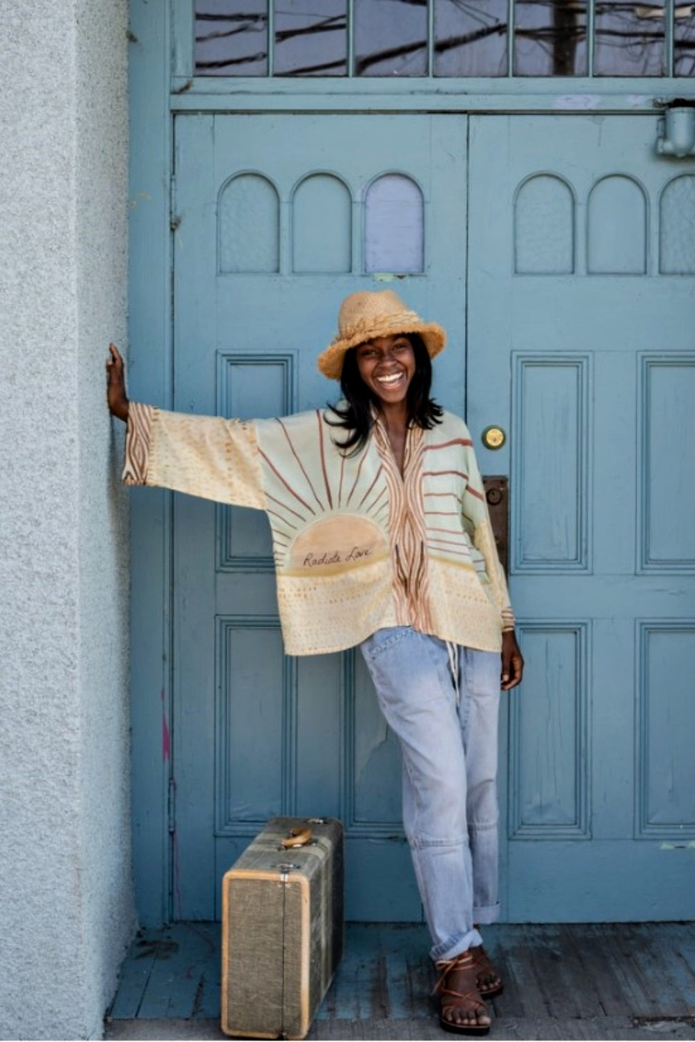 MARKET OF STARS RADIATE CROPPED BAMBOO KIMONO