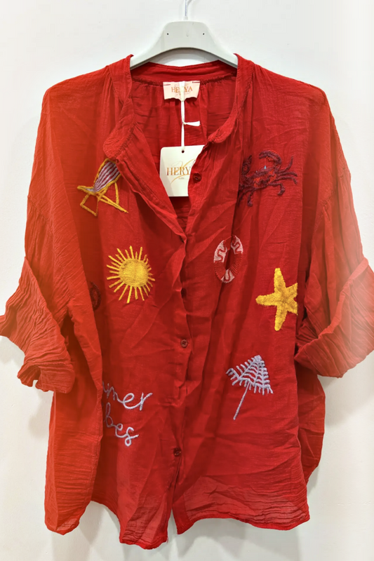 SICILIAN AFTERNOON EMBROIDERED SHIRT