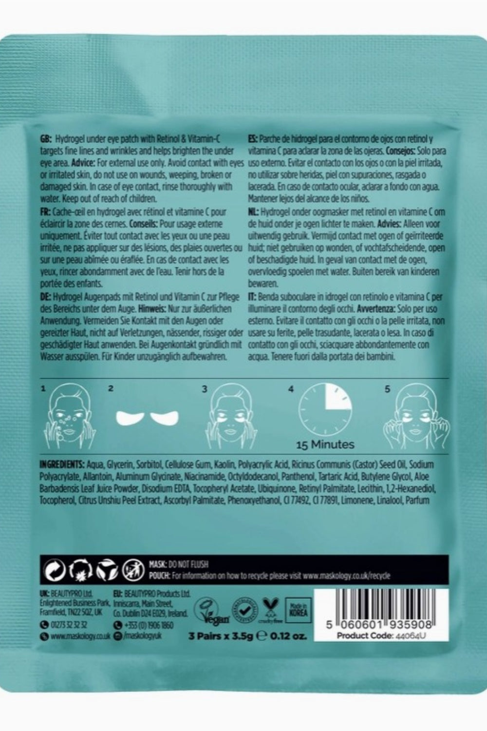 MASKOLOGY RETINOL + VITAMIN C EYE MASK