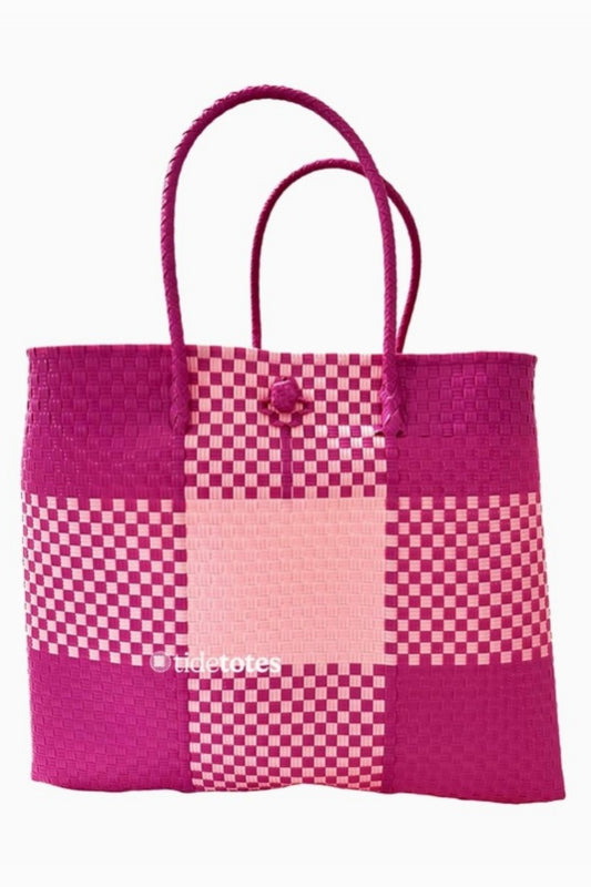 PURE DI CASA ROSE CHECK BASKET MEDIUM