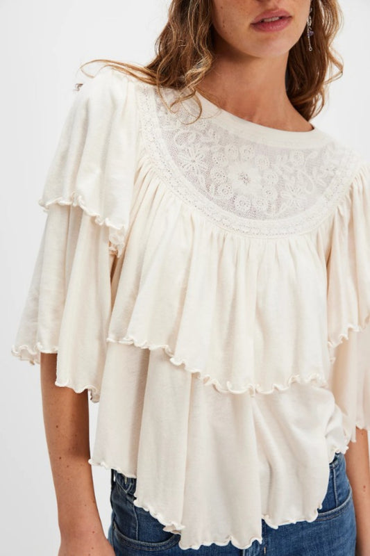 FREE PEOPLE ROSE PARTY TEE