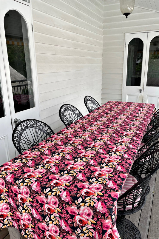 ROSELLE ROSES + CHINTZ TABLECLOTH 3.4M