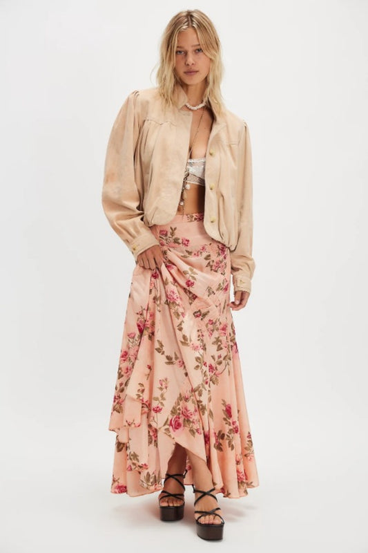 FREE PEOPLE ROWAN MAXI SKIRT FALLING FLORAL