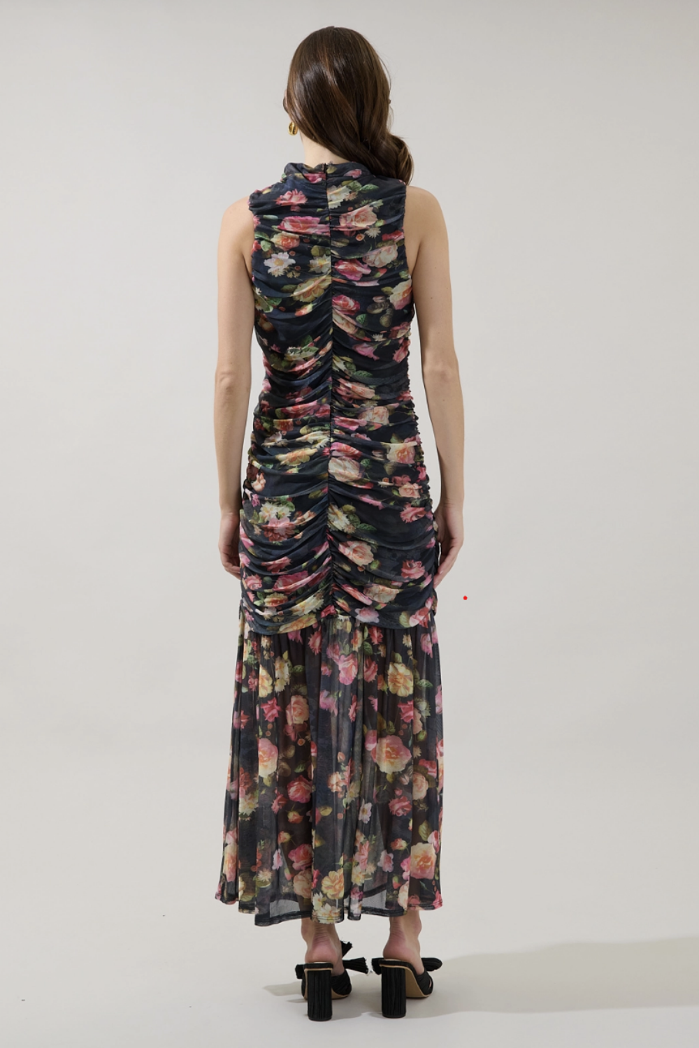 EDEN RUCHED FLORAL MAXI DRESS