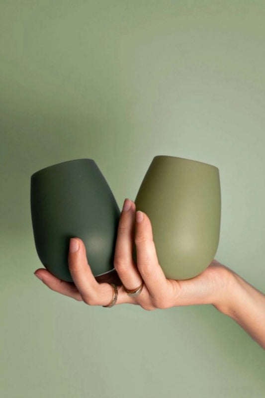 PORTER + GREEN SAGE + OLIVE SILICONE GLASSES SET OF 2