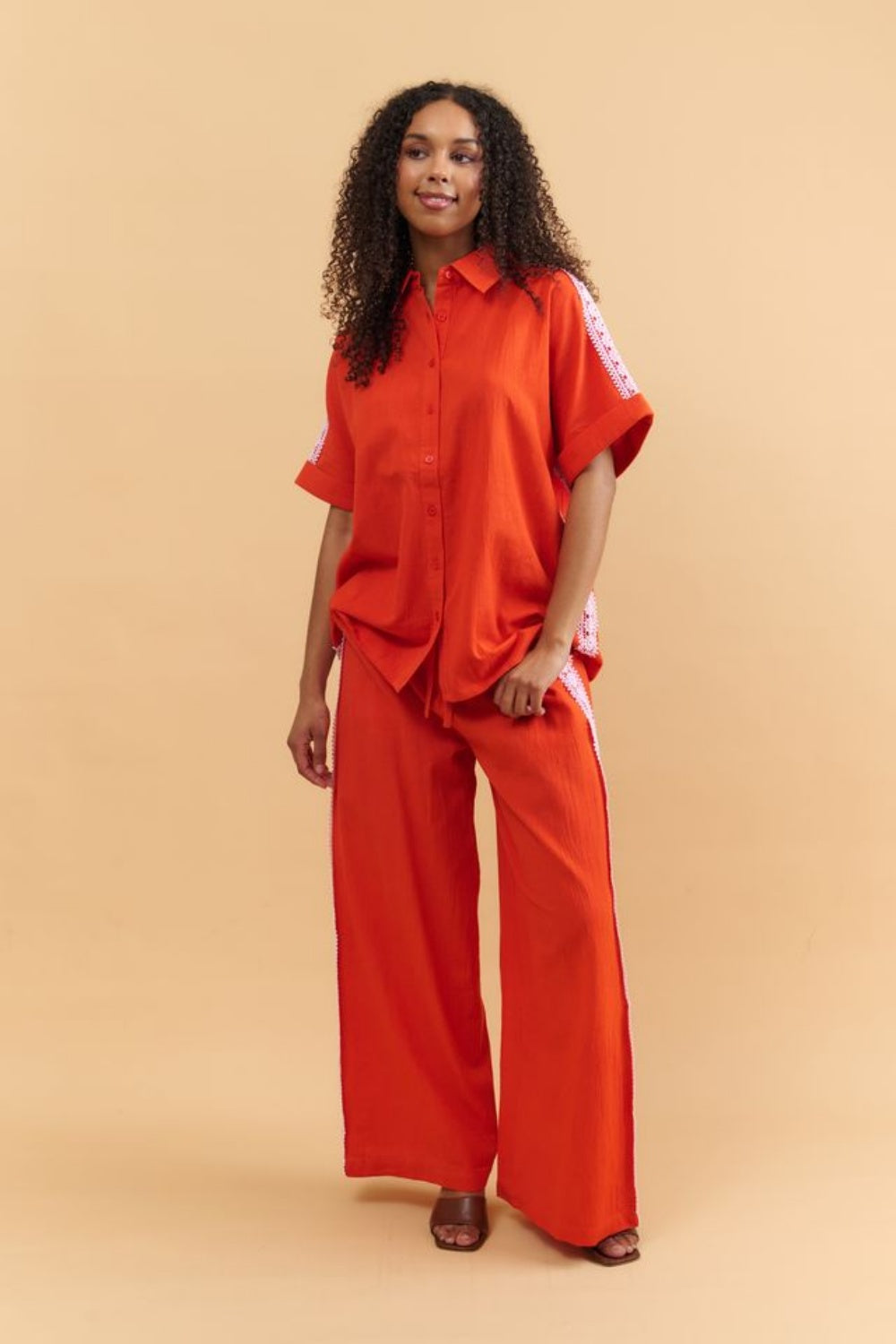 COLLECTIVO SCARLETT PANT CRIMSON ORANGE