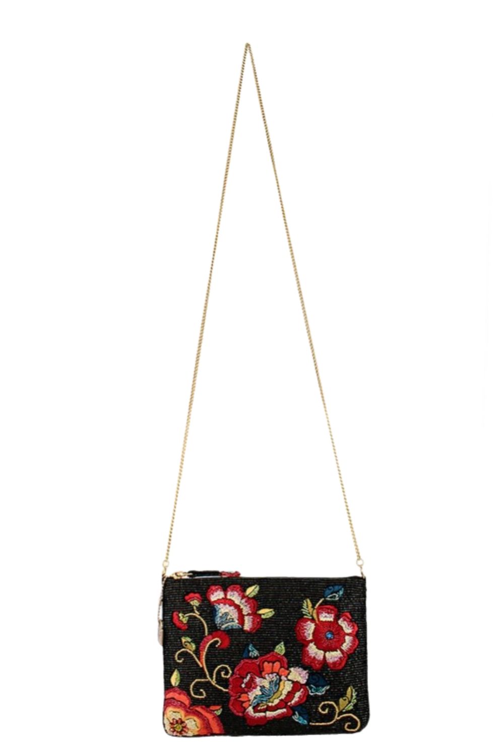 MARY FRANCES MIDNIGHT GARDEN CROSSBODY BAG