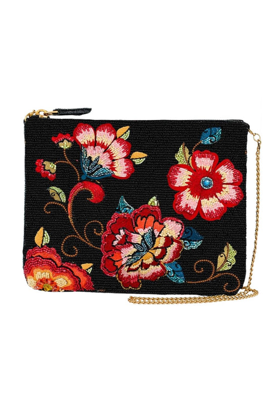 MARY FRANCES MIDNIGHT GARDEN CROSSBODY BAG