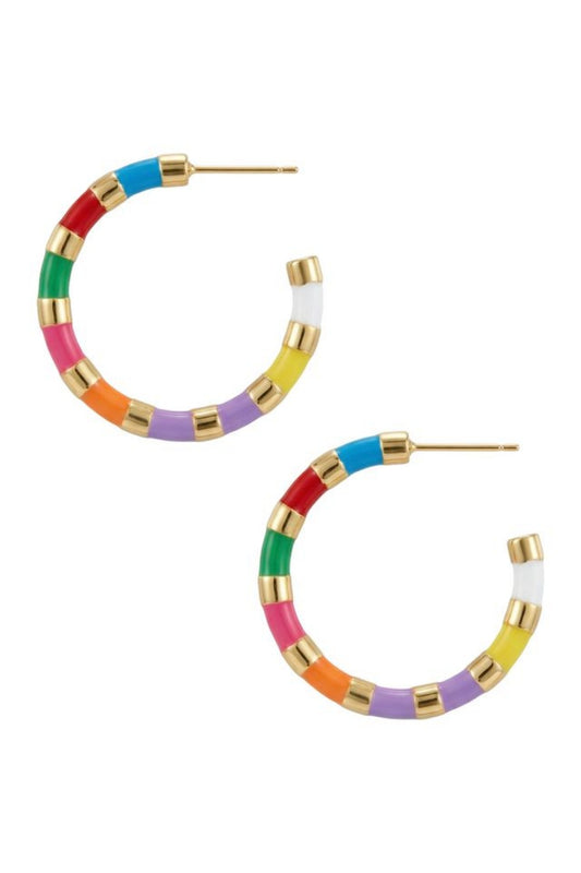 HAVEN SICILY RAINBOW HOOP EARRINGS