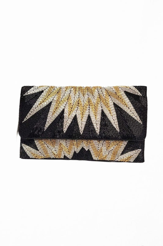 STARBURST BEADED CLUTCH