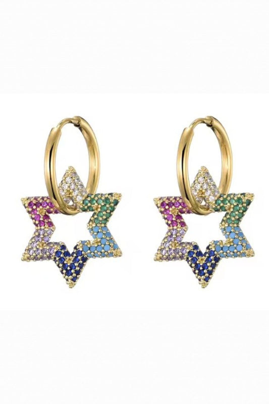 STARLET EARRINGS GOLD + MULTICOLOUR