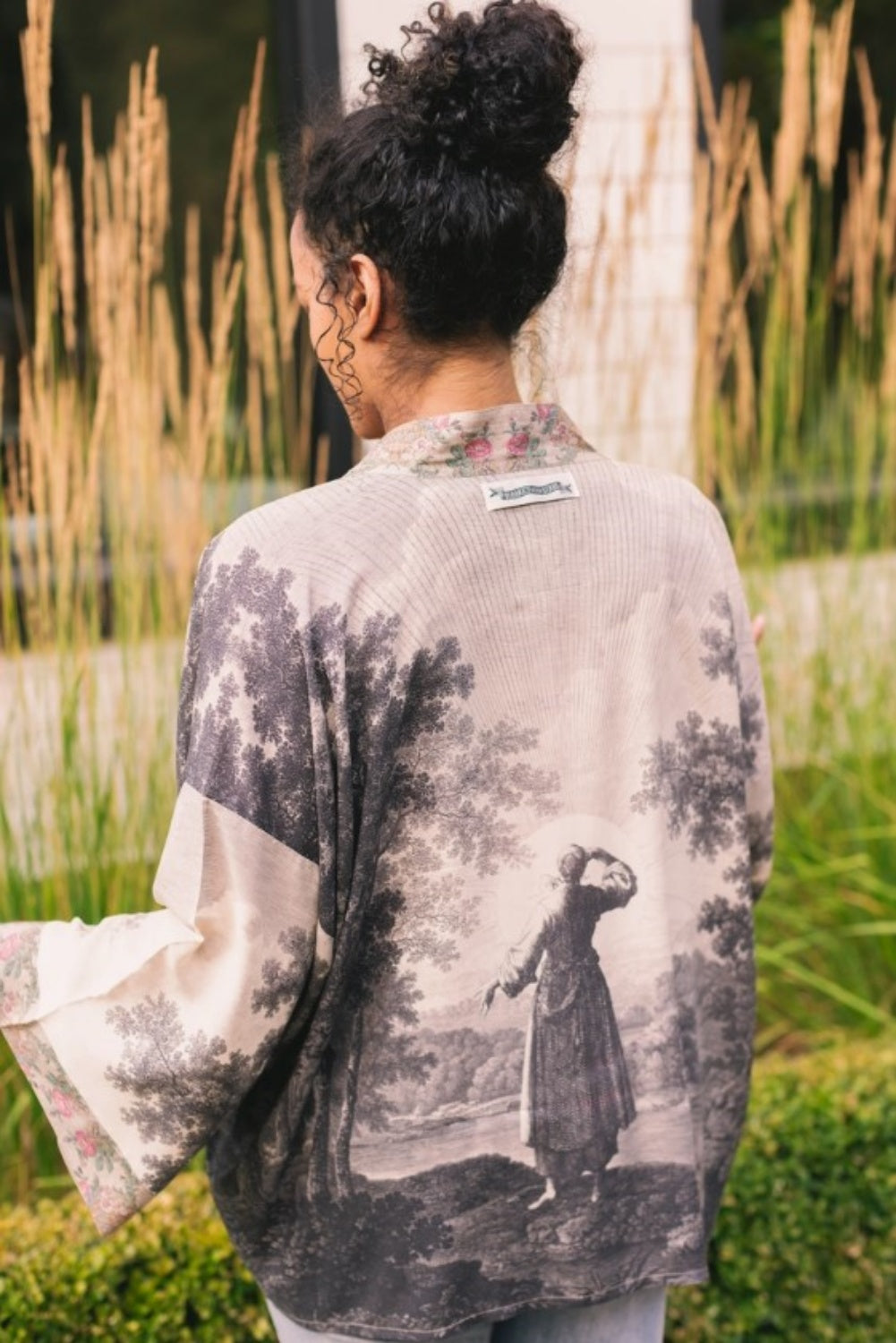 MARKET OF STARS STILL I RISE ARTISAN BAMBOO KIMONO WITH LANDSCAPE PRINT