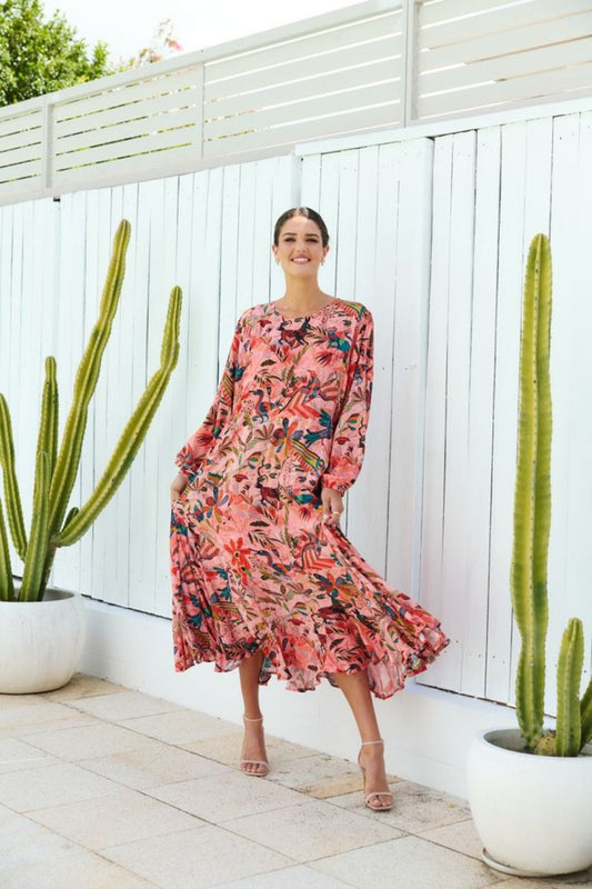 COLLECTIVO SUNSHINE GODET DRESS SPANISH RIO