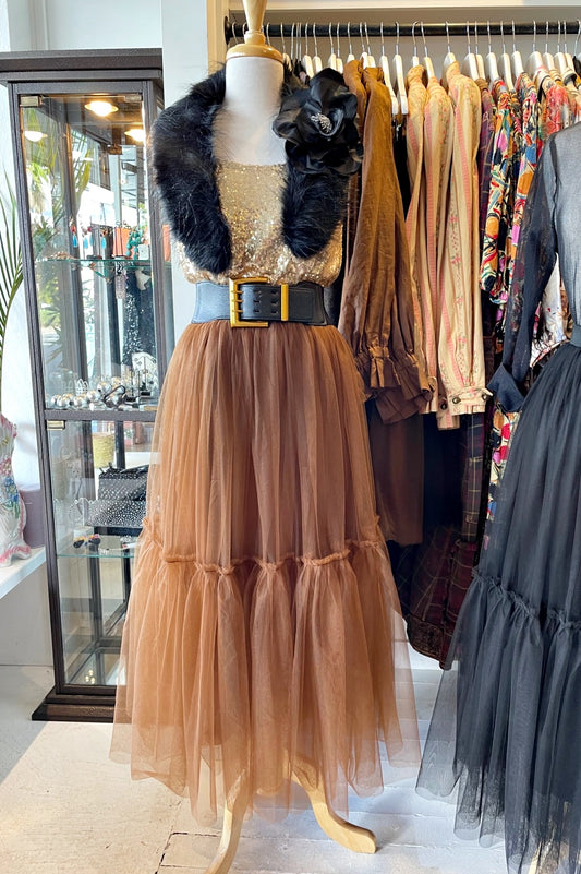 LOST + FOUND SWAN LAKE TULLE SKIRT CINNAMON