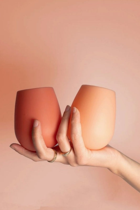 PORTER + GREEN TERRA + PEACH SILICONE GLASSES SET OF 2