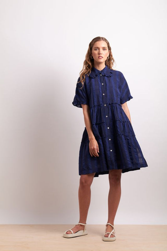 NERIS THE RUFFLES DRESS LAPIS