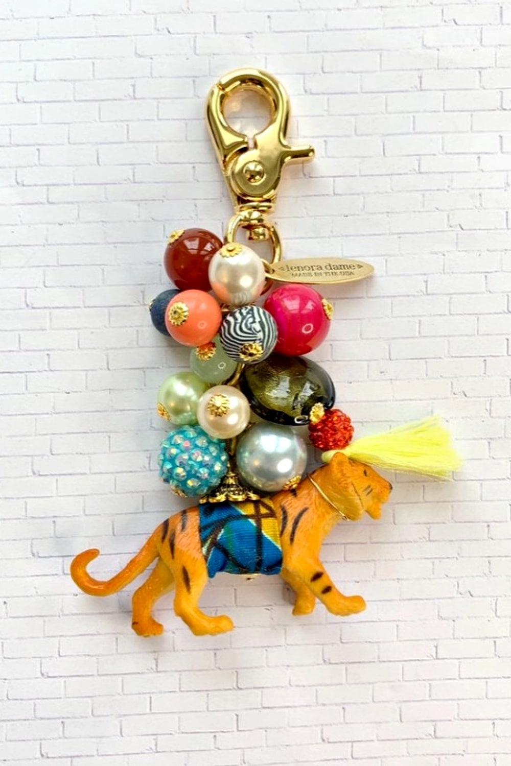 LENORA DAME TIGER'S TALE KEYCHAIN BAG CHARM