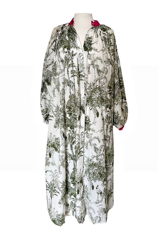 ROSELLE PHOENIX DUSTER DRESS OLIVE TOILE