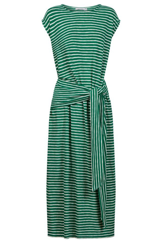 HAVEN TROPEA STRIPE TIE DRESS GREEN