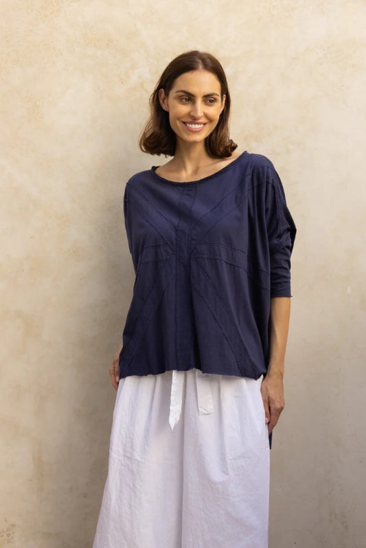 MEG BY DESIGN UNION TEE INDIGO