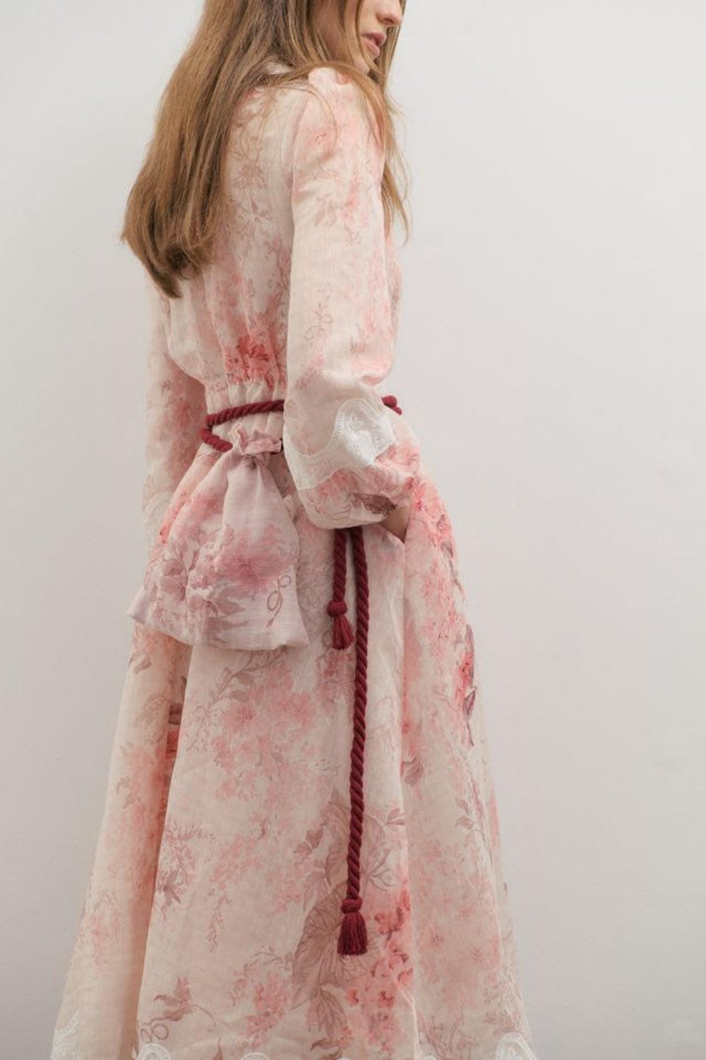 MAEVARII CHLOE LACE MAXI DRESS FLOATING FROST FLOWERS