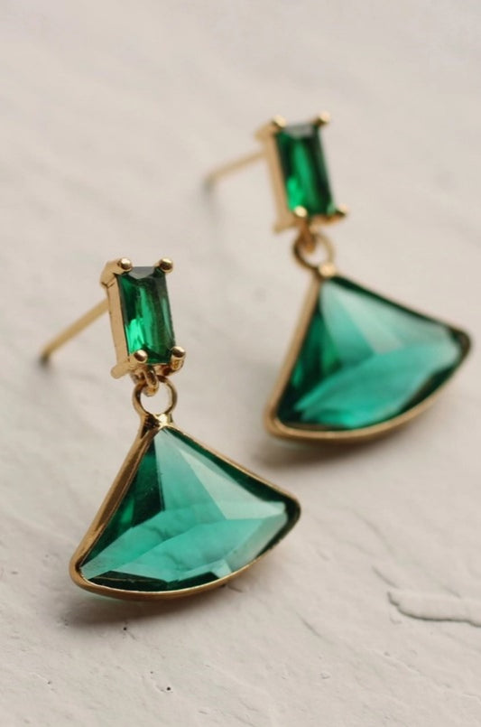 SILK PURSE SOW'S EAR VINTAGE JADE BAGUETTE EARRINGS