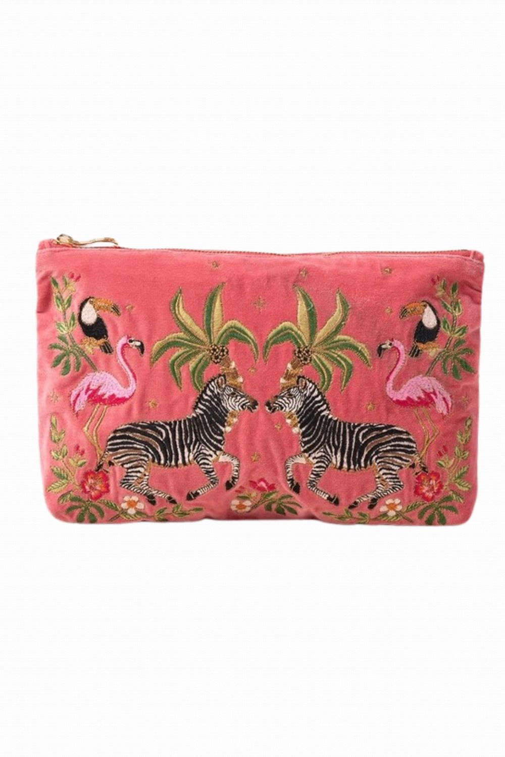 ELIZABETH SCARLETT WILD ZEBRA VELVET POUCH