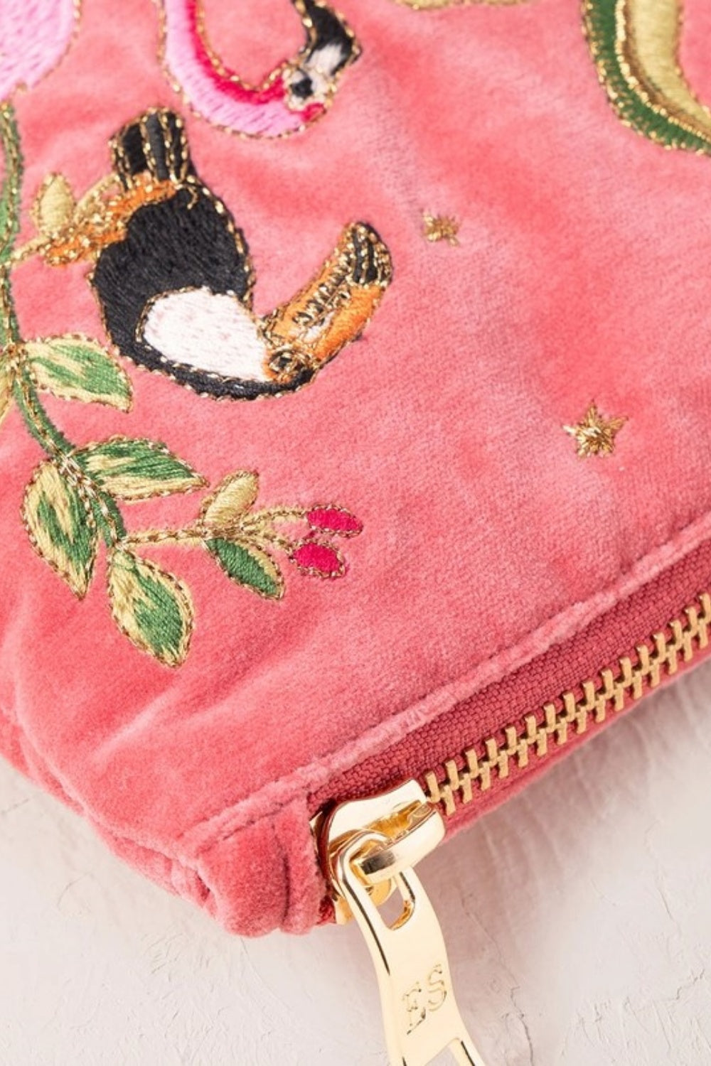 ELIZABETH SCARLETT WILD ZEBRA VELVET POUCH