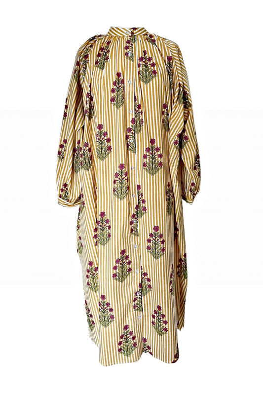 ROSELLE PHOENIX DUSTER DRESS MARIGOLD STRIPE