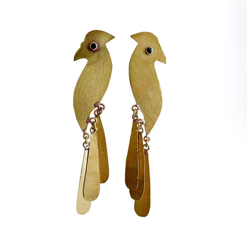 MS BIRDE EARRING BRASS – therosellestore.com.au