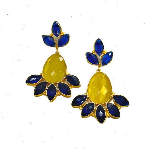 OPHELIA EARRINGS BLUE + YELLOW