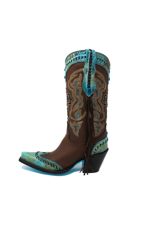 NUEVO RANCHO LA CRUZ BOOT TURQUOISE